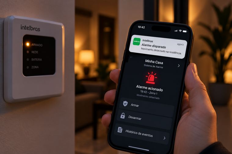 Aviso no celular — alarme residencial e comercial