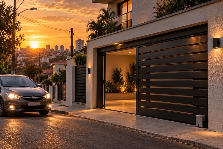 Imóvel do tipo atendido pelo serviço de portão automático